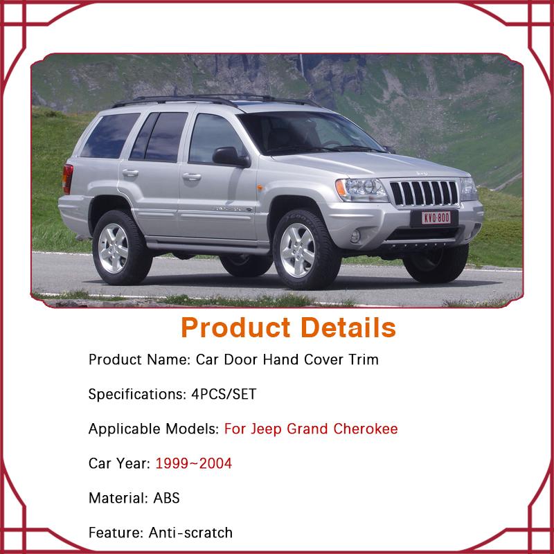 Car Door Handle Cover Trim For Jeep Grand Cherokee WJ 1999~2004 Door Handles Chromium Styling Set Exterior Parts Car
