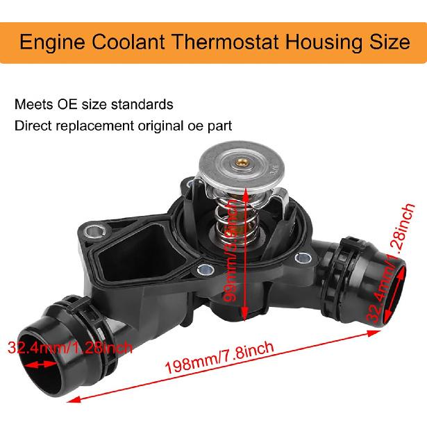 Thermostat For BMW 1999-2006 E46 E39 X5 X3 Z3 Z4 323ci 325i 325xi 330i 525i 530i Thermostat,Thermostat Housing Assembly Replace# 11537509227