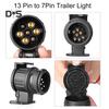 DYS Auto Shop Waterproof 13 To 7 Pin Plug Trailer Truck Electric Signal Light Adapter Socket