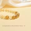 Natural yellow crystal bracelet for women, unique gift, Brazilian yellow loose beads, golden rutilated crystal bracelet