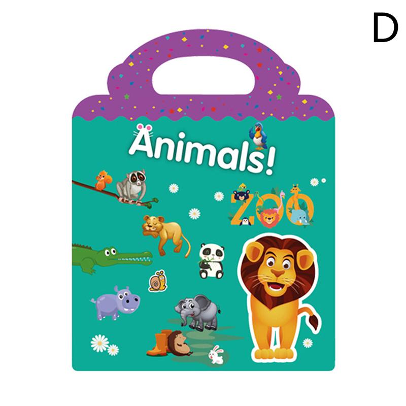 

Children Stickers Books Reusable Scenes Stickers Puzzle Game Cartoon Stickers D