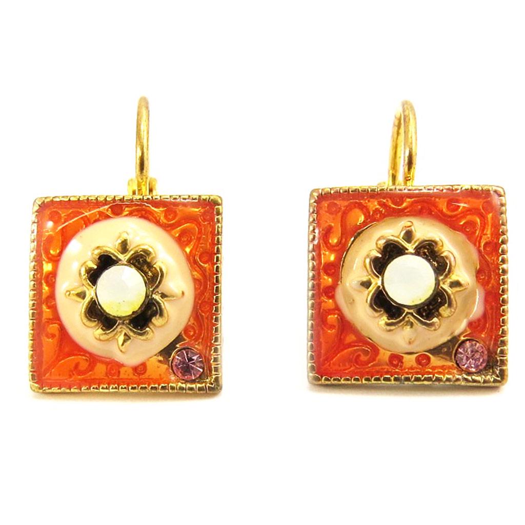 Les Trésors De Lily [E5800] - Κρεμαστά σκουλαρίκια Δημιουργού 'Αλιενόρ' Πορτοκαλί
