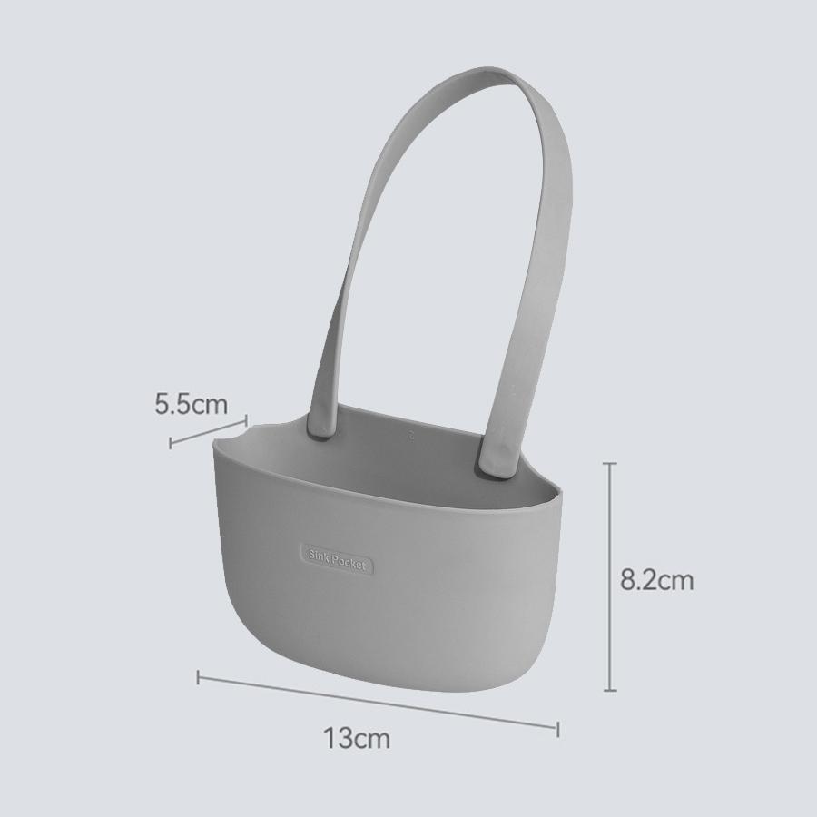 

Silicone Sink Holder Sponge Bag Drain Water Basket Storage Drying Rack Bathroom Soap Dish Storage Hanging Bag Kitchen Accessorie серый