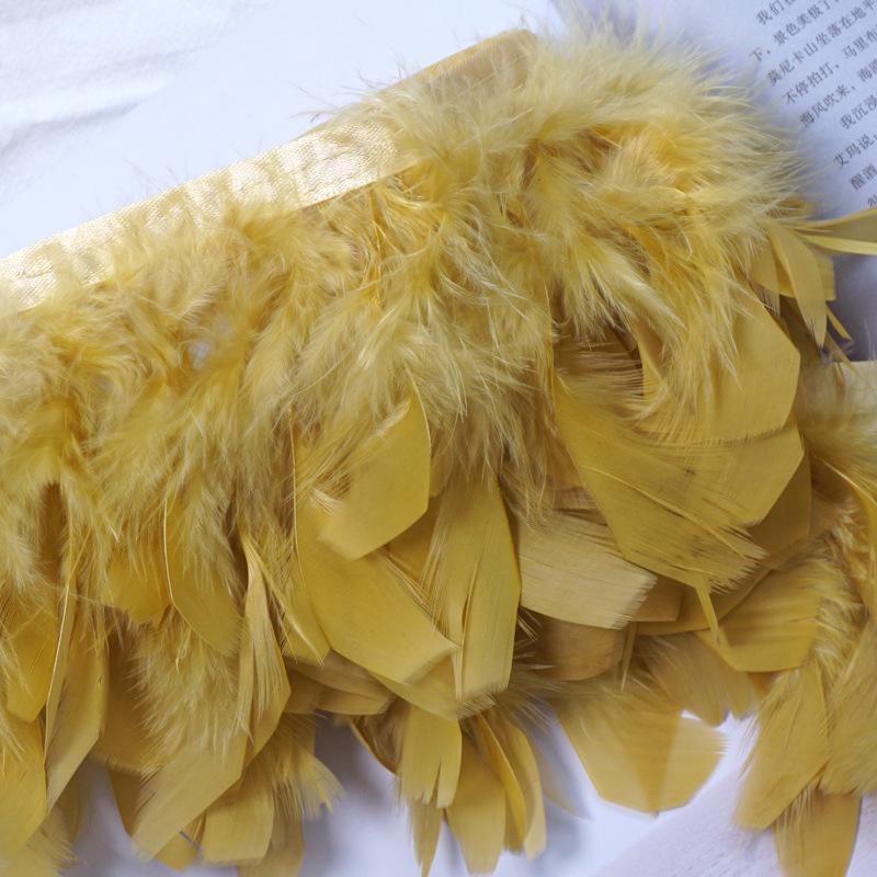 Encrypted Turkey Feather Fire Piece Feather Cloth Edge Skirt Lace Feather Lamp Diy Dance Clothes Accessories Decorative Materials