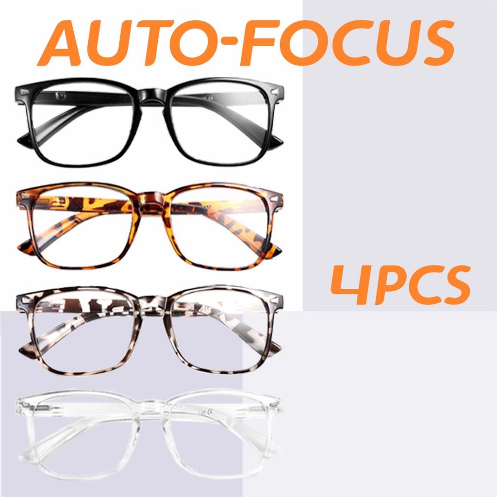 4pcs Auto-Focus Reading GlassesLightweight PC Frame Unisex Design Ideal for Computer Use and Perfect Gift Choice
