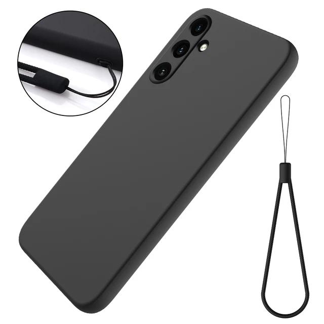 For Samsung Galaxy A55 A54 A35 A34 A25 A24 A15 A14 Case Liquid Silicon Lanyard Cover Matte Soft Shell Anti-fall Non-Slip Fundas