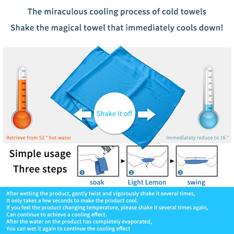 1Pcs Instant Cooling Microfiber Towel with Portable Storage Bottle Non-fading for Gym Yoga Outdoor Sports Activities