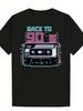 S Back To The 90s Cassette Tape T-Shirt - Vintage Neon 90s Music Tee, Loose Fit Retro Shirt With Black & Neon Colors, Casual Streetwear For Concerts, 