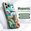 Vintage European Style Case For iPhone 17 Pro Max Magnetic For Magsafe Hybrid Slim Matte Cover For iPhone 16 15 14 13 Pro Max Moon Stars Pattern