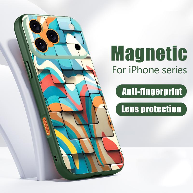 Vintage European Style Case For iPhone 17 Pro Max Magnetic For Magsafe Hybrid Slim Matte Cover For iPhone 16 15 14 13 Pro Max Moon Stars Pattern