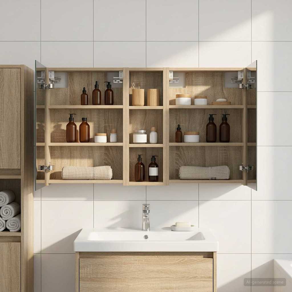 Bathroom Cabinet Set 3 Pcs 100 X 10.5 X 60.5 Cm Particleboard