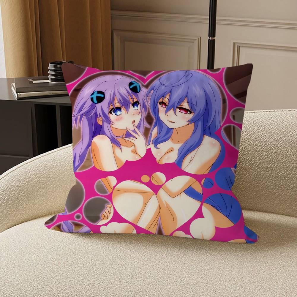 Anime H-Hyperdimension N-Neptunia Pillow Cushion Cover Pillowcase Living Room Sofa Home Decor Customized