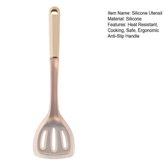 Silicone Cooking Utensils for Non-Stick Pot High Heat Resistant Spatula/Spoon/Turner with Stainless Steel Core for Pancake Eggs Fish