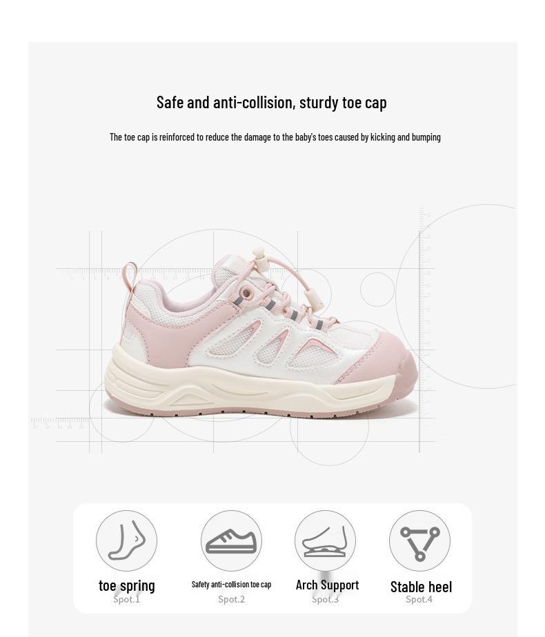 Abckids 2026 Spring New Children's Breathable Non-Slip Outdoor Sports Shoes for Girls