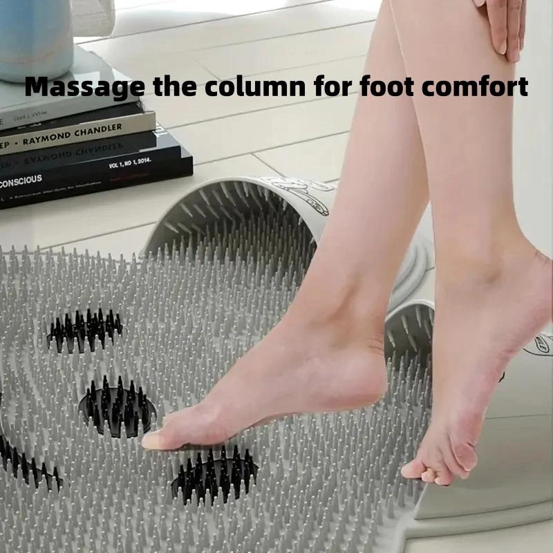 1pc Lazy Back Rub Rabbit Silicone Massage Foot Mat Bathroom Non-slip Mat Bath Rubbing Foot Washing Feet To Remove Dead Skin