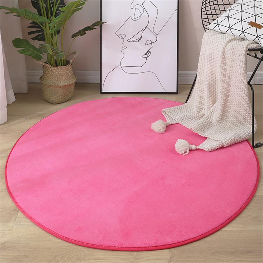 2022 Hot Sell Round Coral Velvet Carpet Color Water Absorption Sofa Carpet Memory Foam Bedroom Living Room Children Rug Yoga Mat