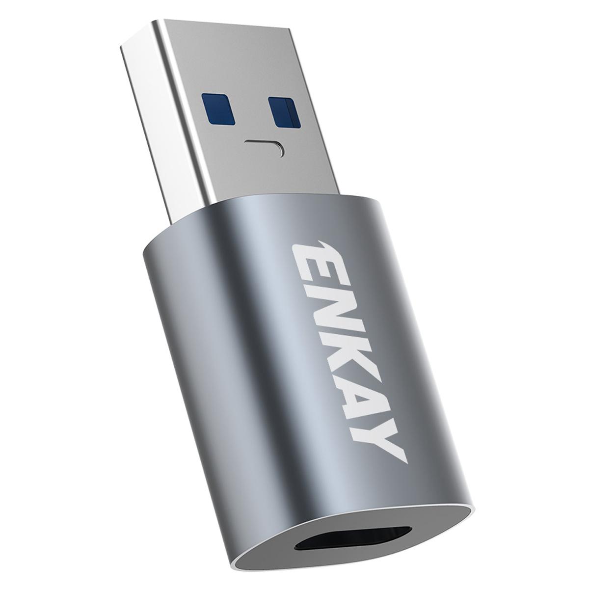 

ENKAY ENK-AT118 USB 3.1 Male to Type-C Female Converter Data Transfer Fast Charging Adapter As Shown A