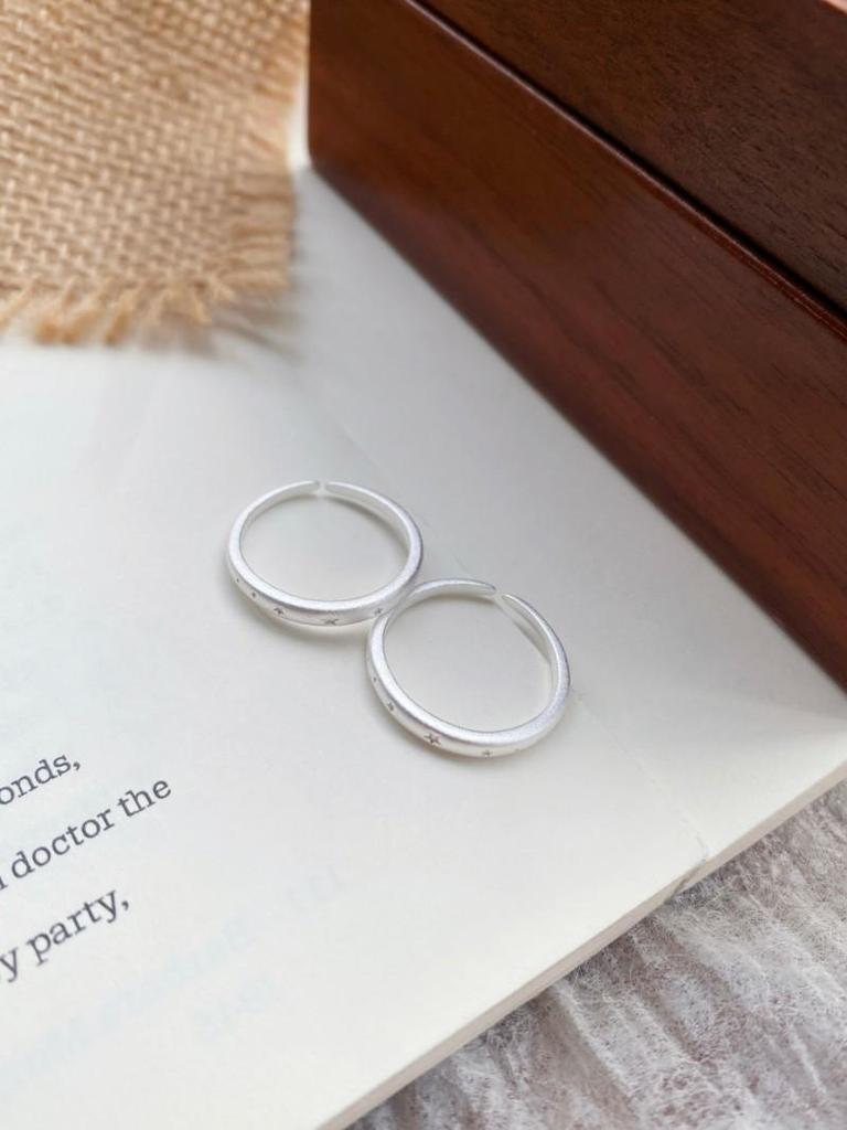 Korean Style Matte Star Sterling Silver Ring - Women's Versatile Stacking Fashion