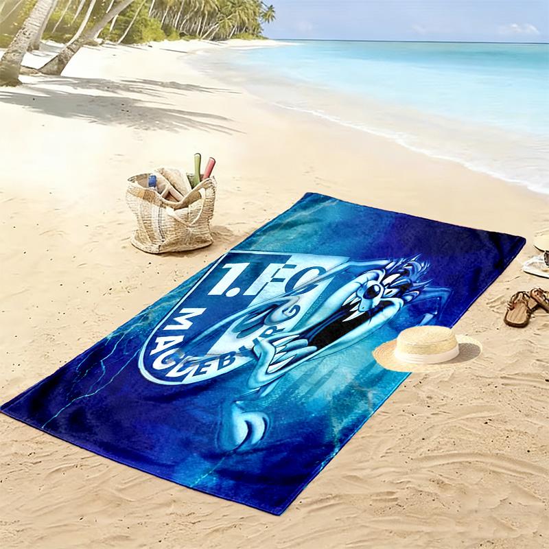 1. FC Magdeburg Print Beach Towel, Large Soft Quick Dry Towel for Beach Camping Swimming