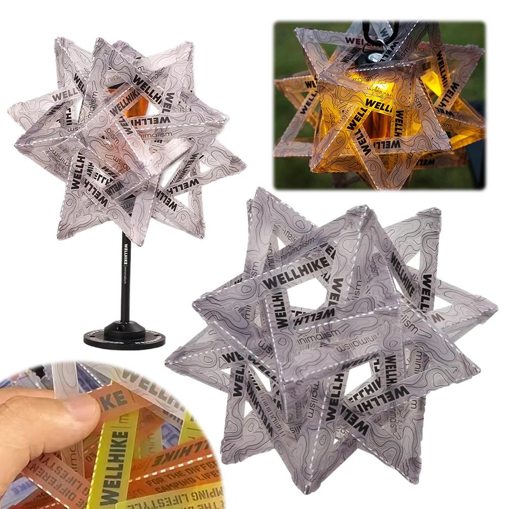 Outdoor Camping Light DIY Lampshade Waterproof Star Shape Lampshade Covers for Lights Pinecone Hollow Out Lamp Shade Star Decor