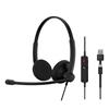 EPOS IMPACT 100 UC Căști Stereo Universale cu Anulare Zgomot USB UC Profesionale Urechi Moi Negru USB-C+A - Comunicare, Anulare, Ușoare, Adaptor,
