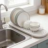 Water Absorbing Stone Tray Quick Drying Anti Slip Minimalist Diatomite Sink Tray for Kitchen Bathroom 30x10cm