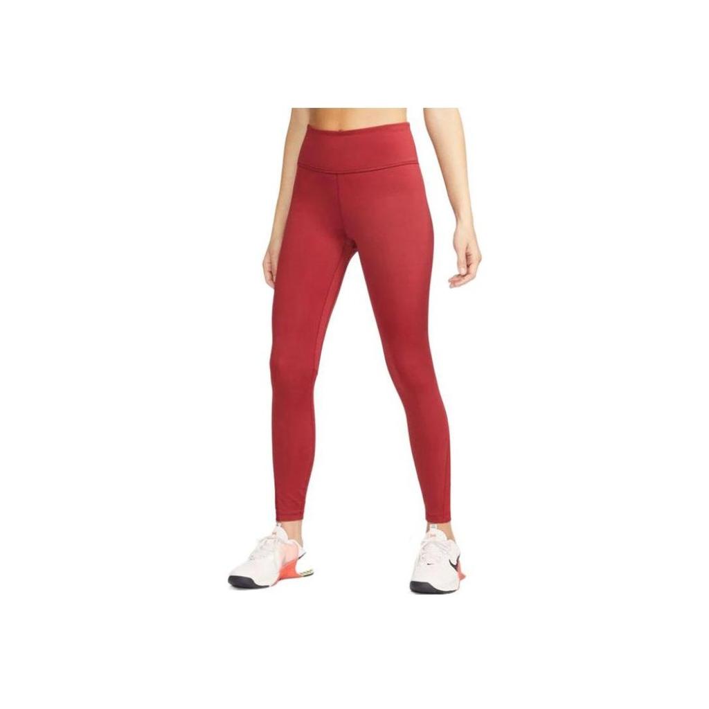 Nike Solid Color Logo Print High Waist Leggings Women Leggings Red DD0249-690