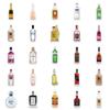 50-Piece Cute Cartoon Beer & Champagne Graffiti Stickers - Waterproof Decorative Decals for Luggage, Notebooks & Water Bottles