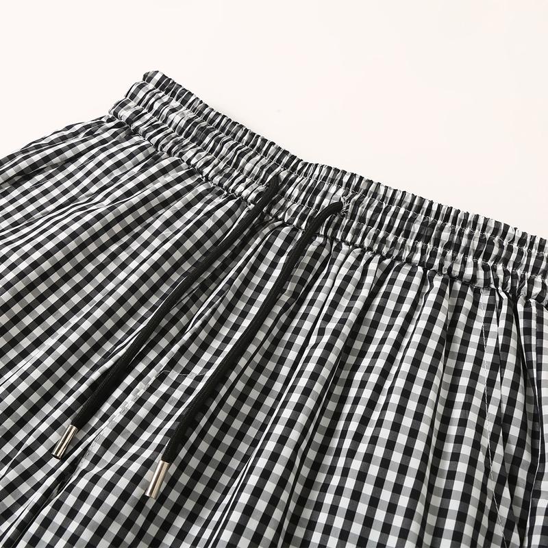 Pantaloncini Casual da Uomo a Quadri, Vita Elastica con Coulisse, Leggeri da Spiaggia Estivi (M-5XL)