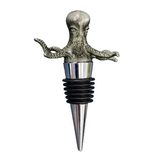 

3D Octopus Wine Bottle Stopper, Vacuum Seal Wine Bottle Cap, Reusable Ocean Life Wine Bottle Stopper, Airtight Leak Proof Bottle Topper for Home античний срібного кольору
