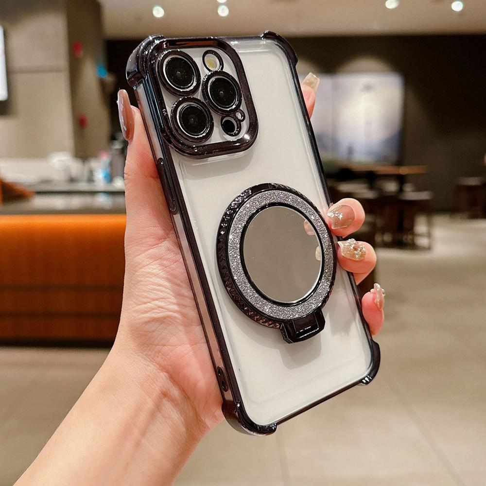 Beschichtung Spiegelhalter Ständer Weiches Silikon Vier Ecken Luftkissen Stoßfeste Schutzhülle für Samsung Xiaomi Poco Redmi