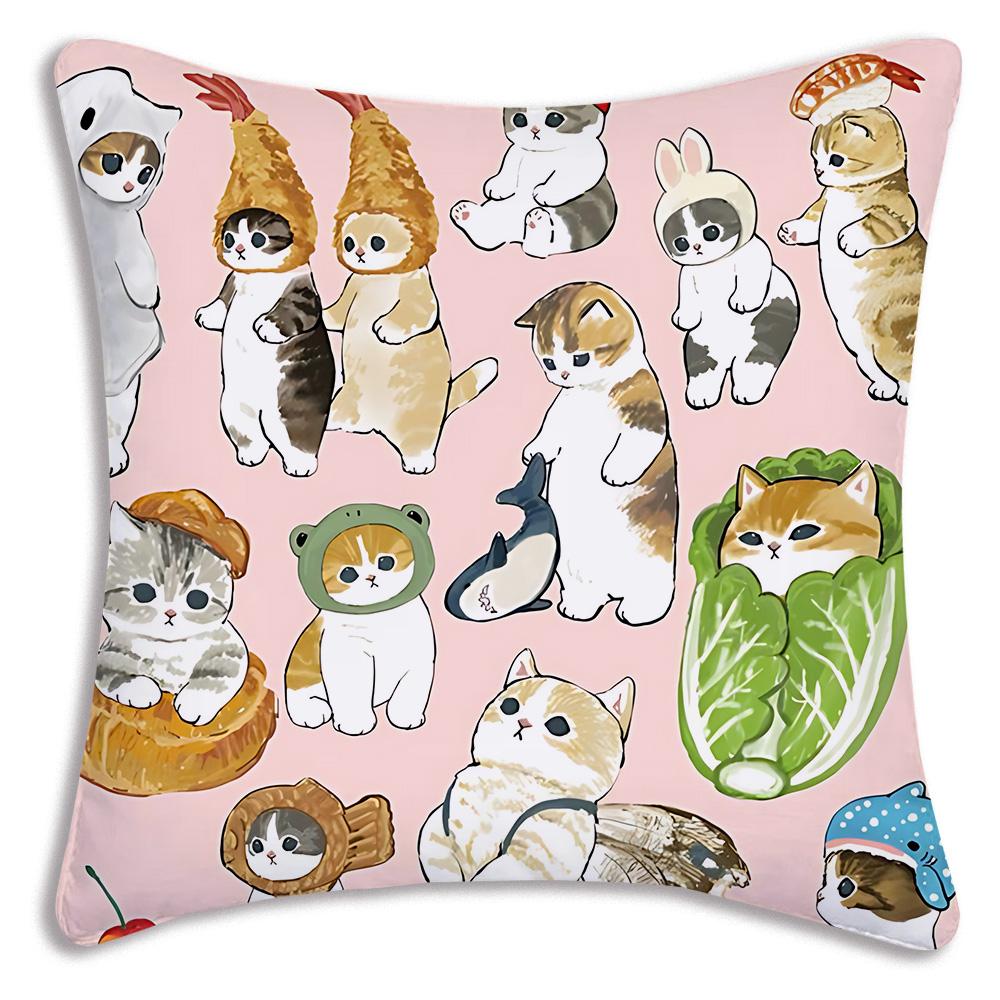 Fashion Luxury Cute Mofusand Cat Pillow Covers Cartoon Sofa Decorative Home Double-Sided Printing Short Plush Cute Cushion Cover