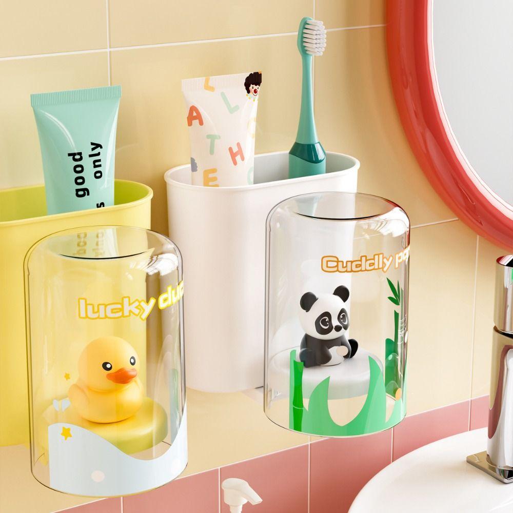 Mit Mundspülbecher Zahnbürstenbecher Wandmontiert Kinder Zahnbürstenständer Zahnpastahalter Badezimmer