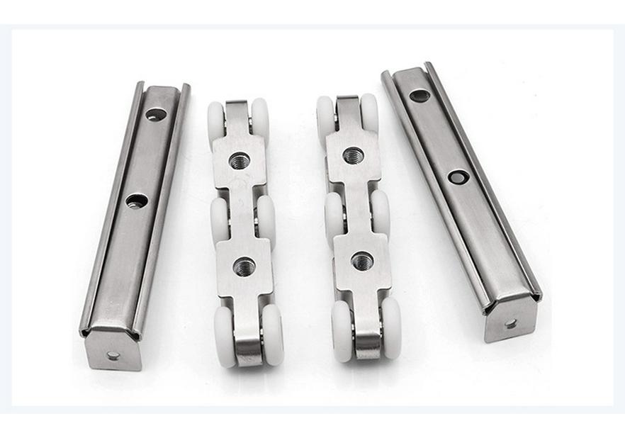 Sliding Door Silent 8-Wheel Stainless Steel Roller with Nylon Bearings for Furniture