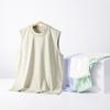 Plus Size Korean Style Sleeveless T-shirt: Summer Cooling, Loose Fit, Solid Color, Underarm Coverage