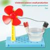 Science Demonstration Hand Making Saltwater Powered Generator Fan Set Enhancing Physics Education and Handcraft Skills