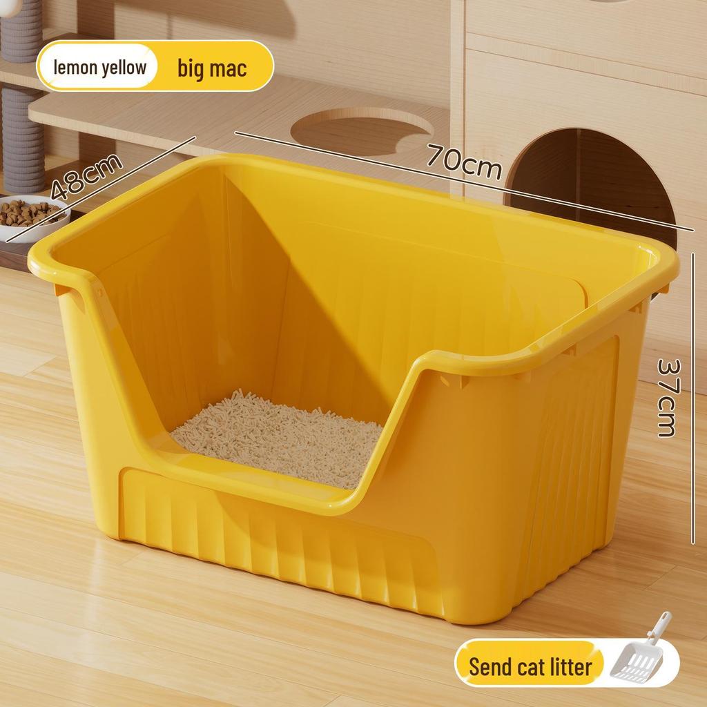 Extra Large Odor-Proof Anti-Splash Cat Litter Box and Open Pet Poop Tray