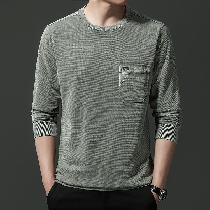 

Long Sleeve Men S T-Shirt Dad Autumn Lapel Polo Shirt Business Casual Bottom Shirt Men S Cotton 4XL зелёный