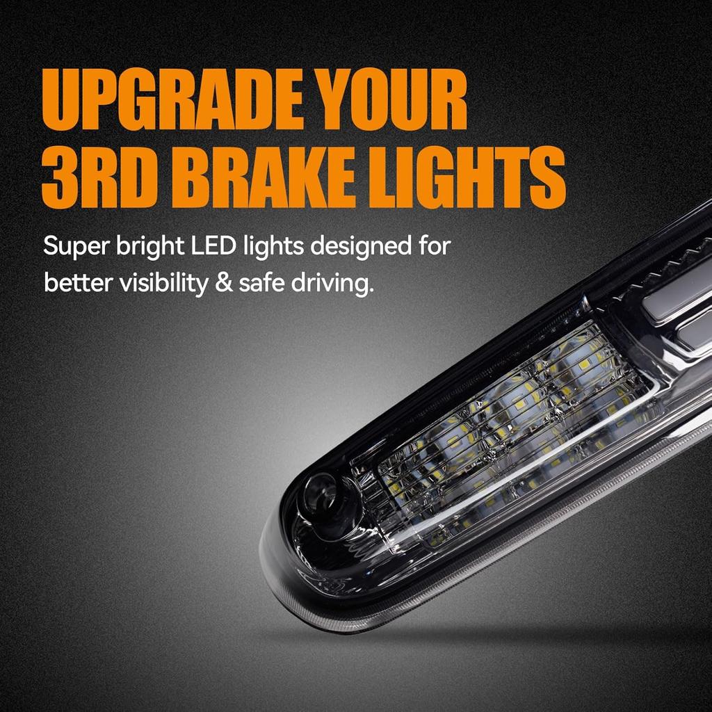 Third 3Rd Brake Light For 2007-2013 Chevy Silverado/GMC Sierra 1500 2500HD 3500HD, LED High Mount Stop Light, Rear Center Cab Roof Tail Cargo Lamp