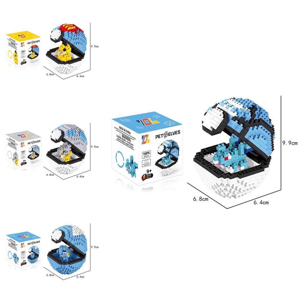 500-teiliges Pokéball Baustein Set Micro Brick DIY Kinder Geschenk Modell Spielzeug