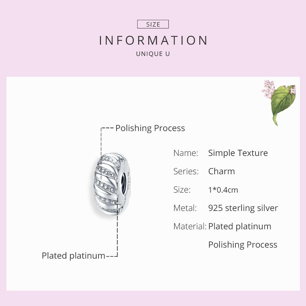 WOSTU Silver Stopper High Quality Sterling Silver 925 Wrap-Around Zircon Stopper Charms Fit Silver Bracelets 925 Jewelry CTC278