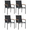 VidaXL Chaises de jardin lot de 4 noir 55x61,5x90cm textilène et acier 3187085