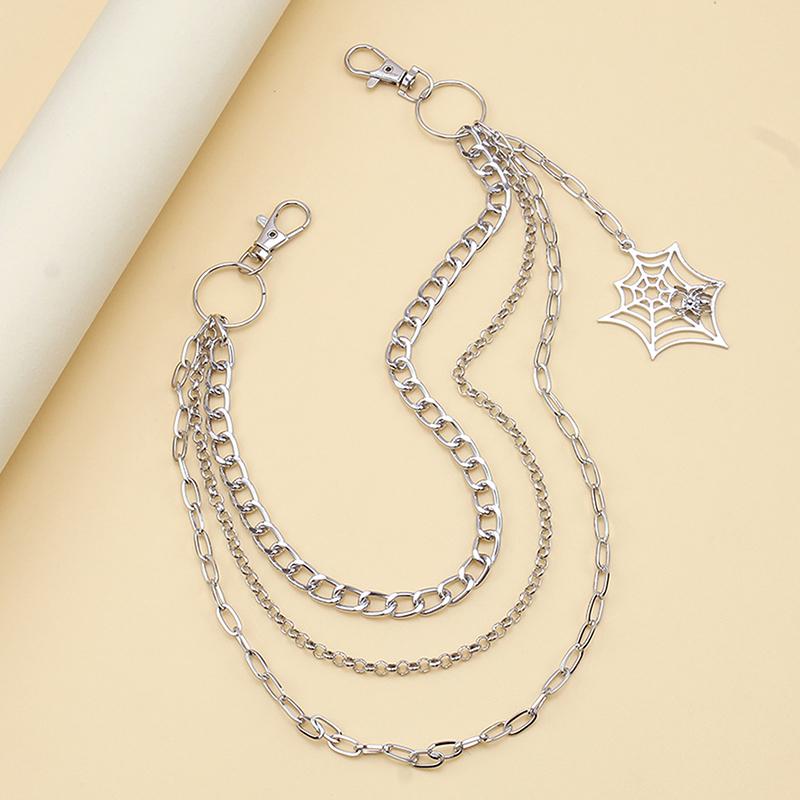 Punk Metal Pants Chain Hip Hop Waist Chain Spider Web Pendant Jeans Chain For Men Women Accessories Gifts