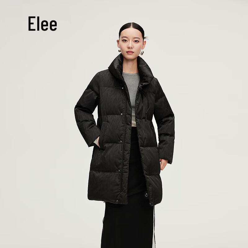 Damska kurtka puchowa Elle o średniej długości w stylu chińskim z kaczym puchem