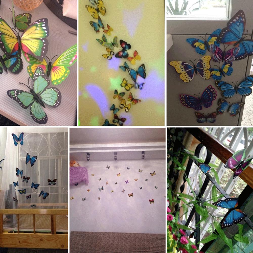 12pcs PVC Butterfly Wall Stickers Wedding Party Butterflies Room Decoration