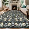 Large Living Room Carpet Retro Floral Washable Area Rug Soft Non-slip Bedroom Bedside Floor Mat Machine Washable Home Decor Rugs