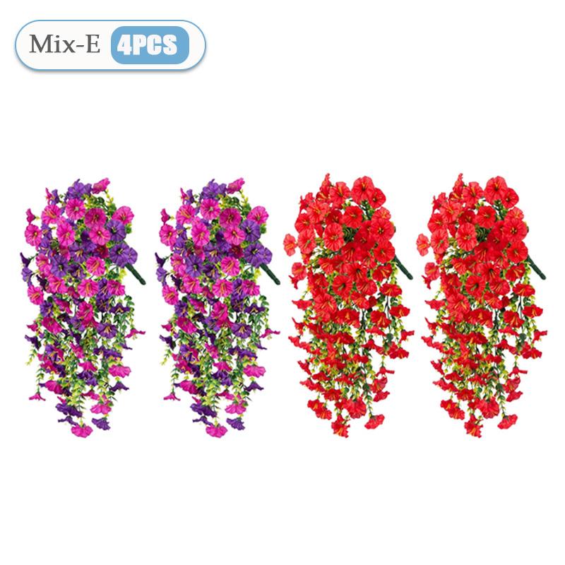 UV-Resistant Artificial Morning Glory Eucalyptus Hanging Decor Perfect for Home Garden Weddings Versatile Outdoor Holiday Decora