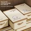 Cartoon Fabric Clothes Storage Box With Lid For Bedroom Wardrobe Organization