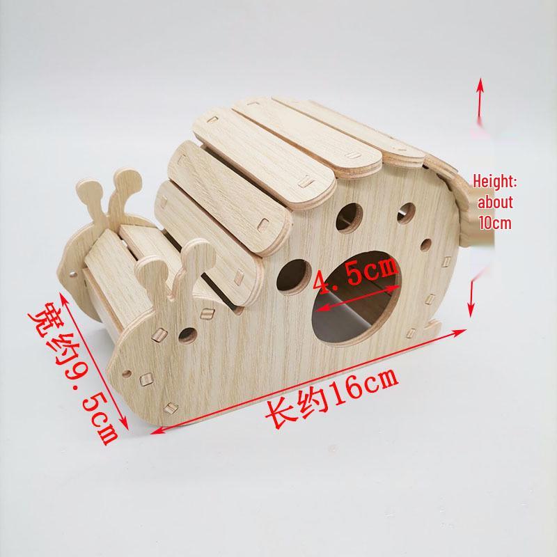 Solid Wood Double-Layer Hamster House with Swing & Seesaw