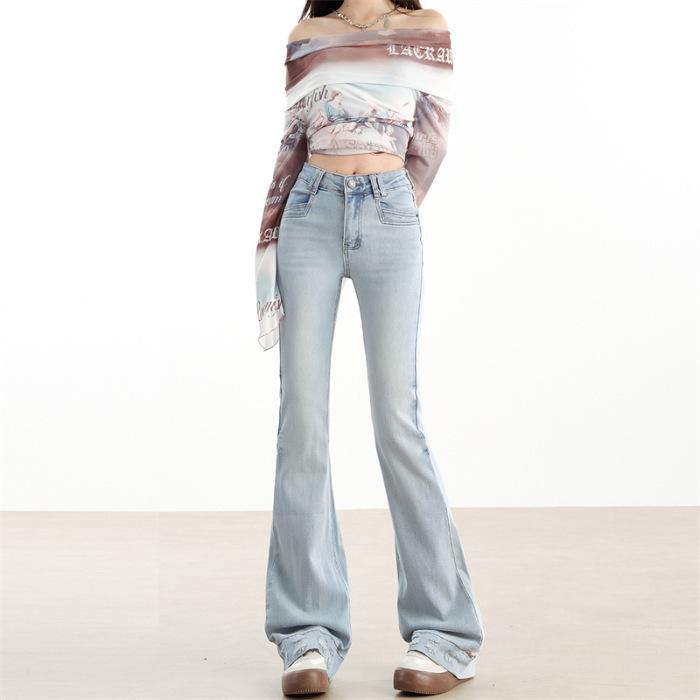 

Джинсы женские весенние эластичные брюки-клеш женские весенние и осенние узкие брюки-подкова женские весенние M